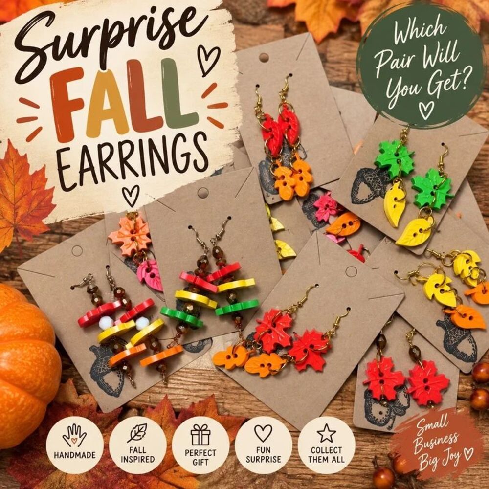 Surprise Fall Earrings 🍂 Handmade Mystery Autumn Dangle Earrings